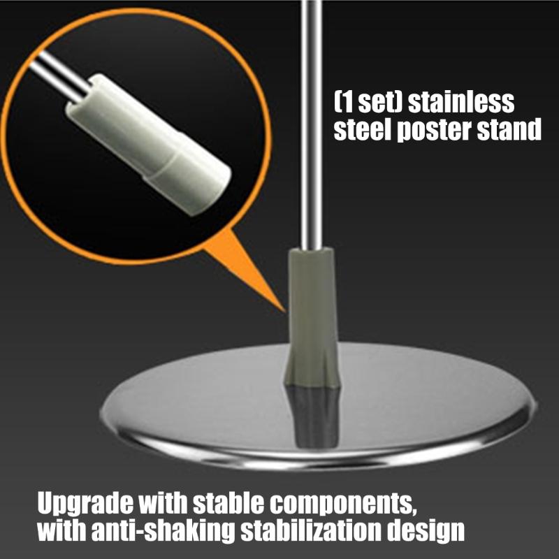 Metal Banners Holder Store Counter Poster Display Stand Signage Stand Adjustable Advertising Signs Stand for Supermark