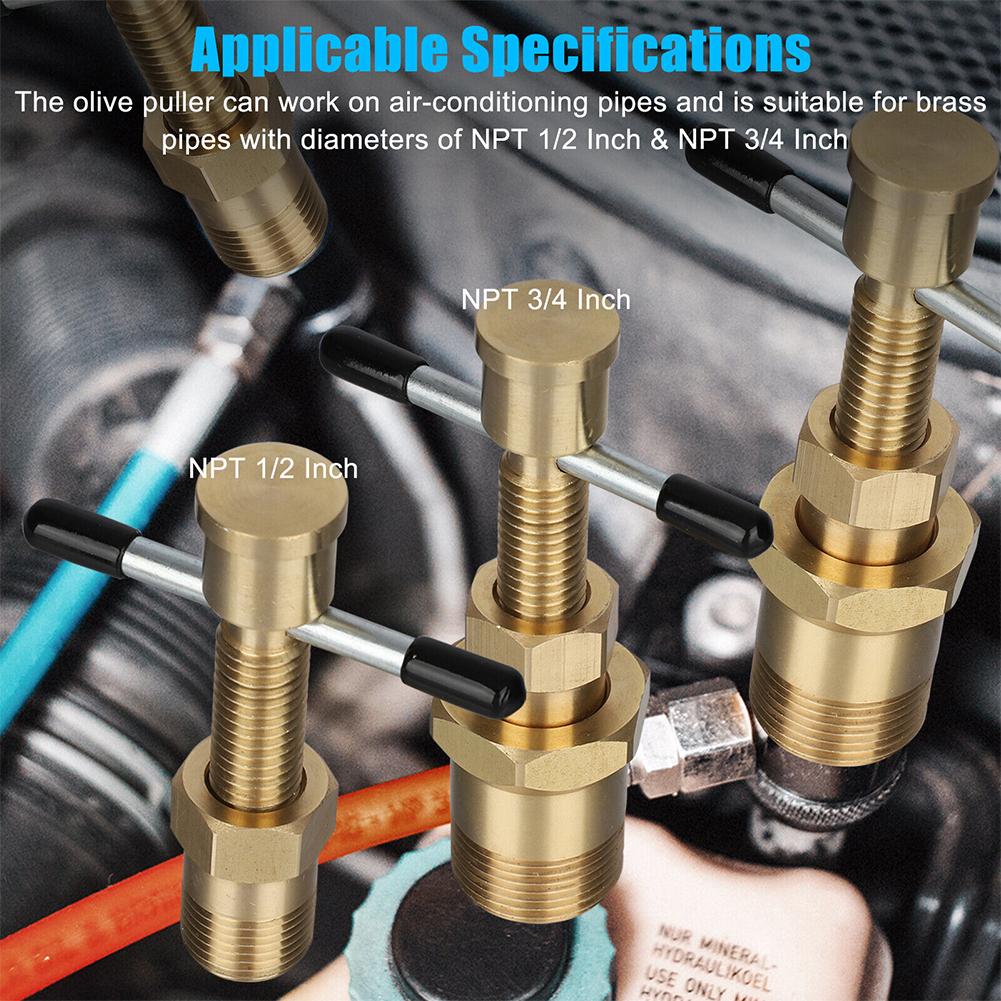 15mm 22mm Olive Remover Puller Removal Tool Solid Brass Copper Tube Fitting For Npt 1/2 Inch Npt 3/4 Inch Pipes