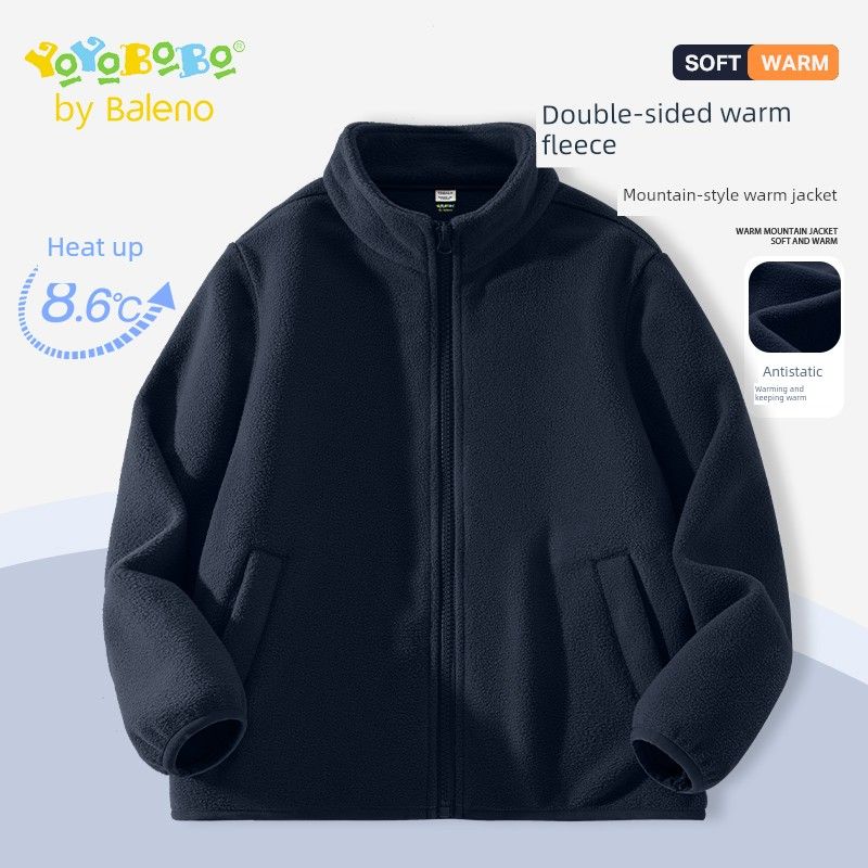 

Детская куртка Baleno Kids Ybb 2025 Новая Школьная форма Внутренний слой Необходимый Зимний флисовый топ для девочек Navy Blue # Solid Color 110