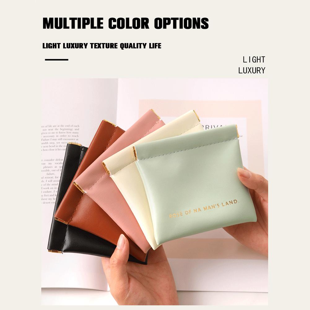 Simple Lipstick Makeup Storage Bag Women Fashion Portable Mini Key Jewelry Cosmetic Organizer Pouch Handbag Pu Small Bags Gift