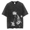 Anime Jujutsu Kaisen Gojo Satoru Anime Washed T Shirt Summer Vintage Men Women Cotton Casual Tee Top