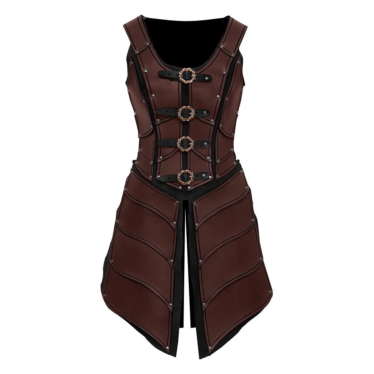Medieval Renaissance Elf Warrior Leather COSPLAY Armor темно-коричневого