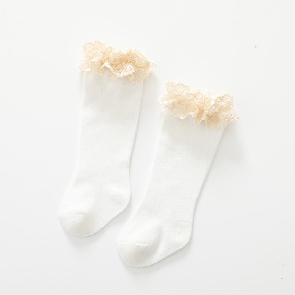 Knee High Length Cotton Socks Hollow Lace Design Princess Socks Knee High Socks  For Infant