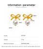 18K Bowknot Pearl Titanium Steel Earrings for Women - INS Simple Fashion Ear Studs