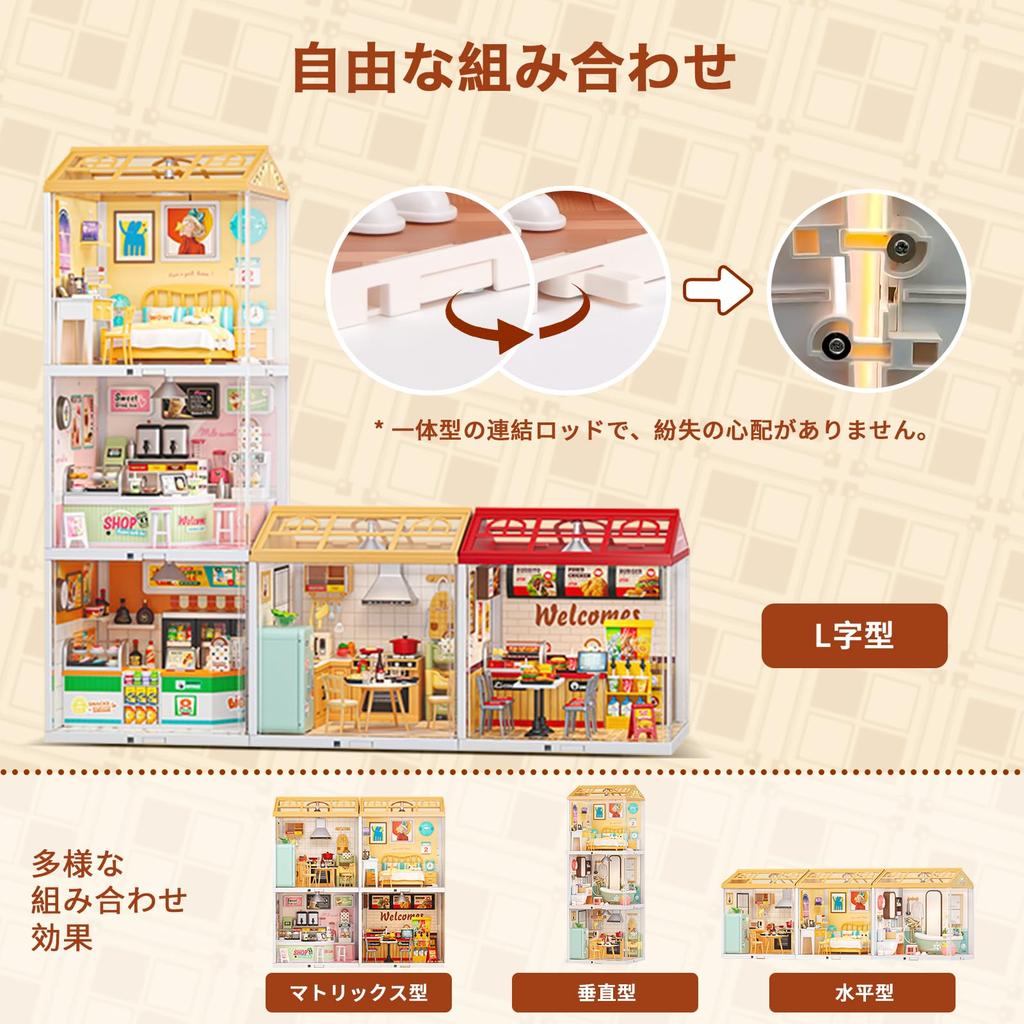 Hallisun DIY Miniature House Plastic Dollhouse with Furniture Toy Dollhouse with Light Dustproof Cover and 3D Craft Assembly Toy for Kids Ages and