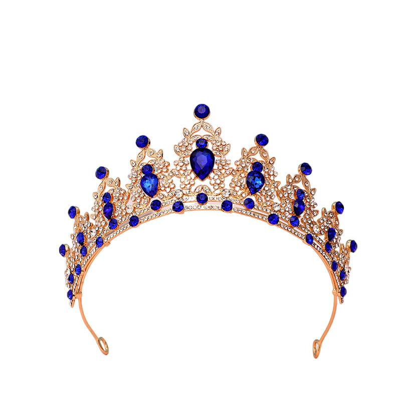 Wedding and Birthday Headband Leaf Inlaid with Rhinestone Crystals Colorful Princess Bridal Accessories