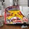 Pikachu Adventure Quest Flannel Blanket Super Soft Warm Cozy Blanket For Sofa Bed Office Travel Allseason Home Decor Gift