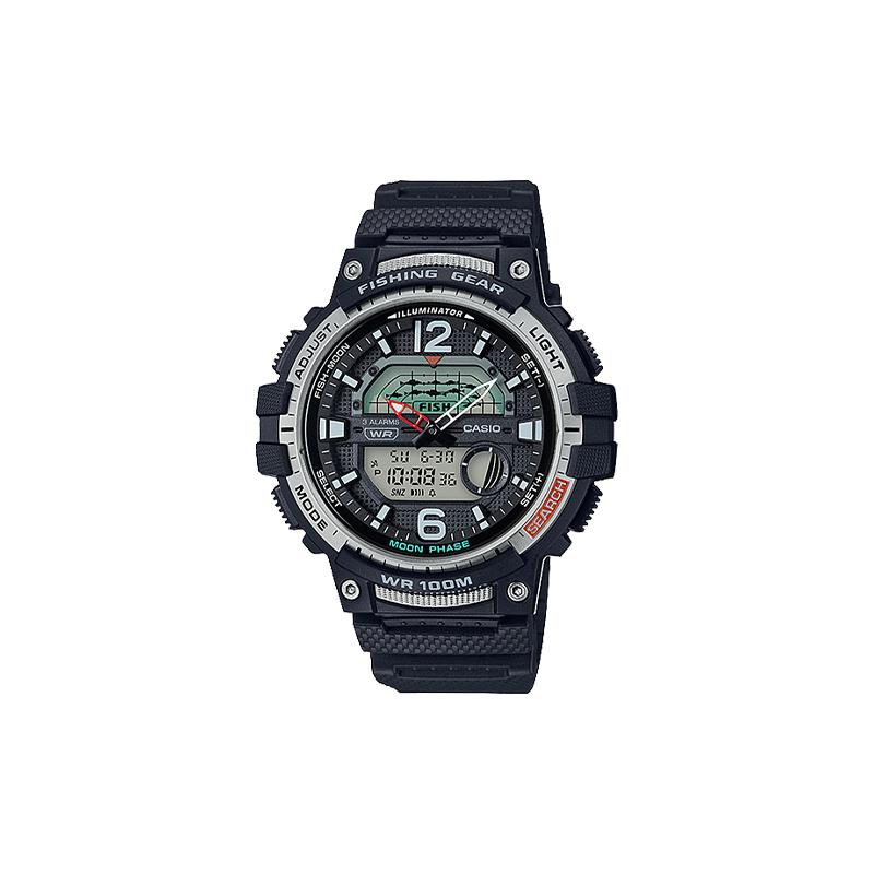 

Серия Casio YOUTH - дисковый двойной дисплей, модный и практичный, для рыбалки на открытом воздухе, приливы и фазы луны, классический двойной дисплей со стрелками, WSC-1250H-1A чёрный