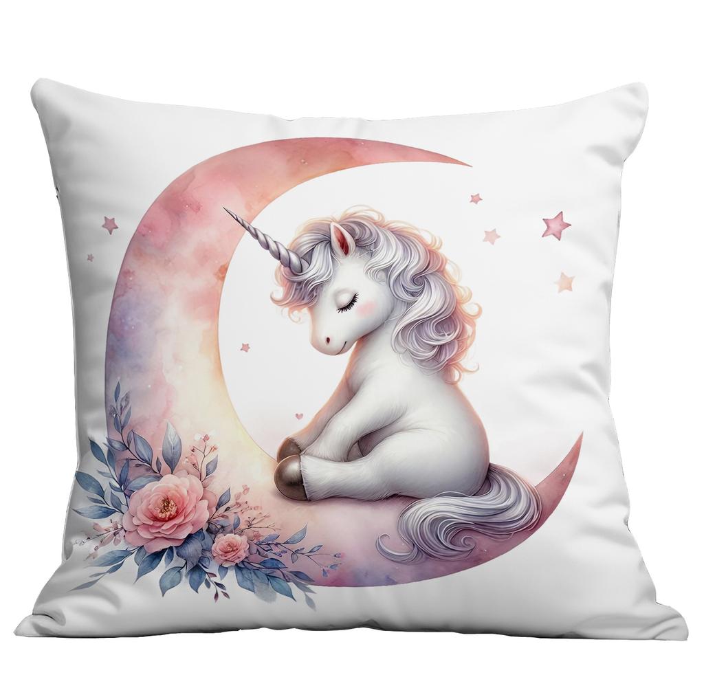 New Short Plush Pillow Cover Cute Cartoon Unicorn Printed Pillow Cover Sofa Cushion Pillow Cover Premium Durable