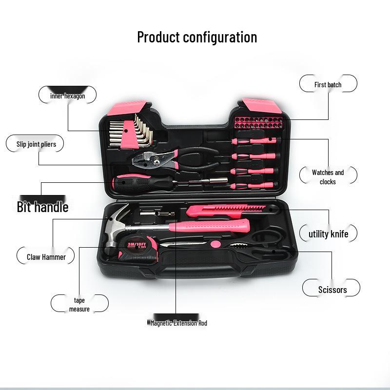 39-Piece Household Tool Set: Carbon Steel Repair & Maintenance Kit