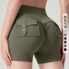 Tooling Sports Shorts Slim Yoga Shorts Summer Wear Three-point Pants Peach Pants with Pockets Tight Outdoor Women