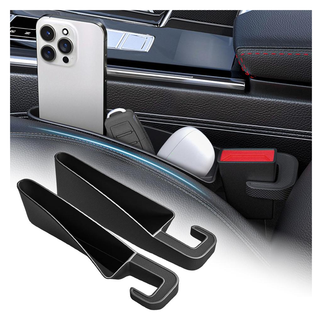 Upgrade Car Gap Filler Seat Crevice Storage Box A Pair Car Seat Gap Filler Seat Gap Organizer Box with Phone Charging Cable Hole
