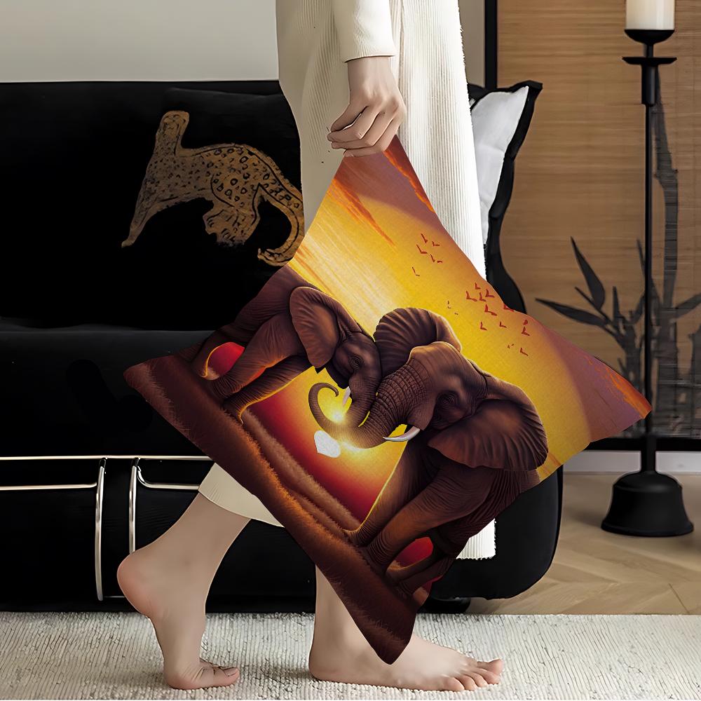 Abstract Elephant Sunset Animal Art Pillowcases Home Bedding Decorative Pillow Cover Wedding Super Soft Pillow Case