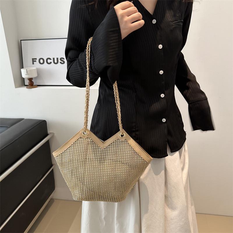 2024 New Fashionable Large Capacity Women's Tote Bag With Sparkling Rhinestones For Daily Use