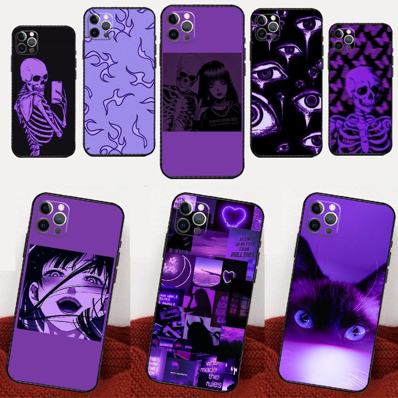 Purple aesthetic For Samsung Galaxy A12 A32 A52 A22 A16 A26 A36 A56 A06 A55 A35 A15 A54 A34 A14 A13 A53 Case