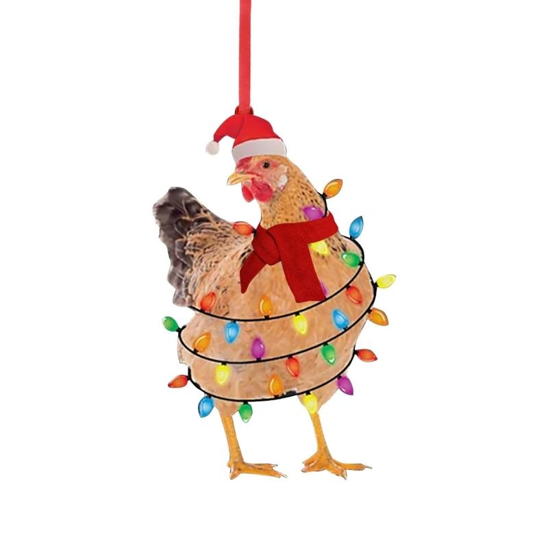 Christmas Scarf Chicken Pendant Christmas Tree Children Girl Boy Door Decoration