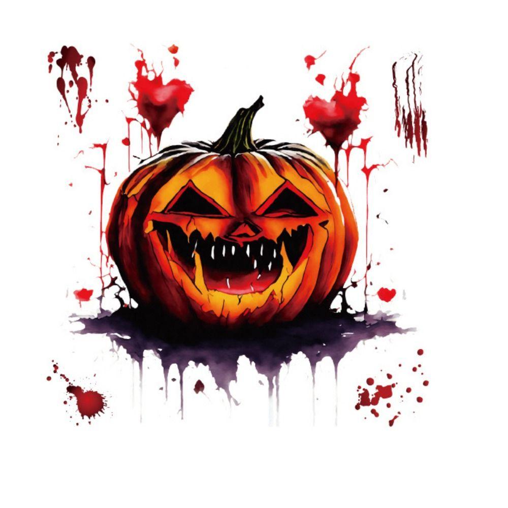 

DIY Pumpkin Fangs Wall Stickers Self-adhesive Halloween Toilet Stickers Bathroom style 1