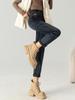 Women's High-Waisted Slimming Fleece Jeans - Cuffed One-Piece, Winter 2024 Casual Fashion