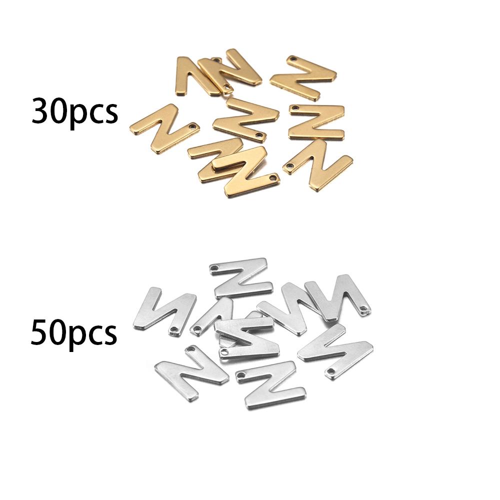 26/50 Stück Edelstahl Gold A-Z Buchstaben Anhänger Alphabet Charms Armband Ohrring für Damen Für DIY Schmuck Anhängerherstellung Zubehör