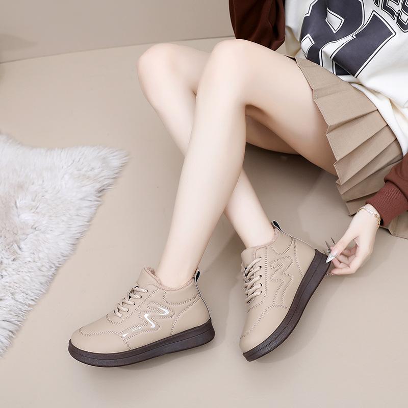 New Winter Mom Shoes with Fleece, Thickened Warmth, Non-slip, and Soft-soled Shoes, Cotton Boots