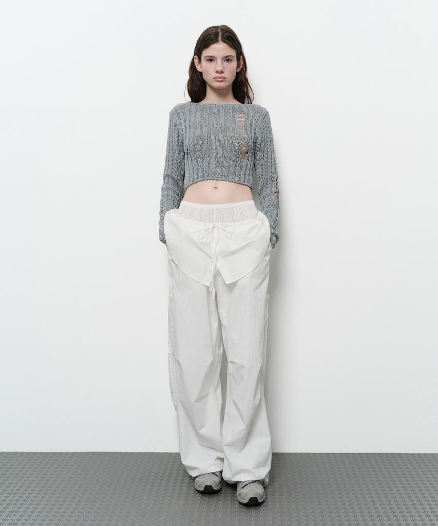 Daiaegeuneol Damage Crop Cardigan (Blue)
