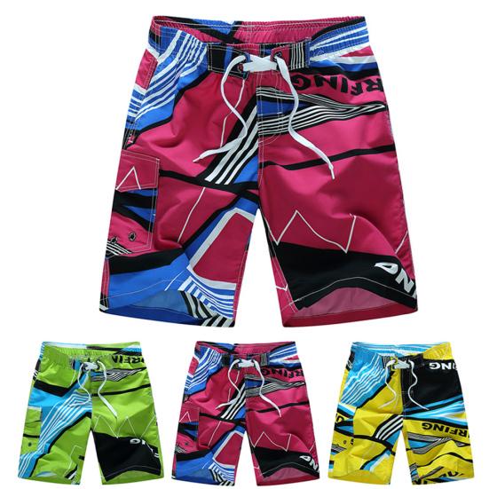 Pánské letní plážové šortky velké velikosti Kalhoty Barevný blok plavky se stahovací šňůrkou