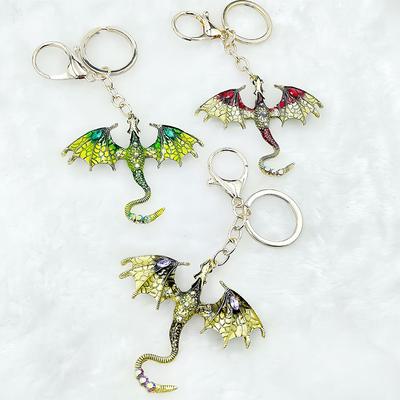 Creative Imitation Dragon Colorful Hand-Painted Metal Key Chain Men And Women  Key Chain Jewelry Accessories Gift 1 Piece