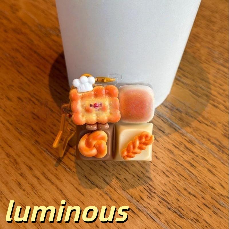 Funny Cute Bread Keycap Clicker Stress Relief Mini Fingertip Decompression Keychain for Teen Birthday Gifts