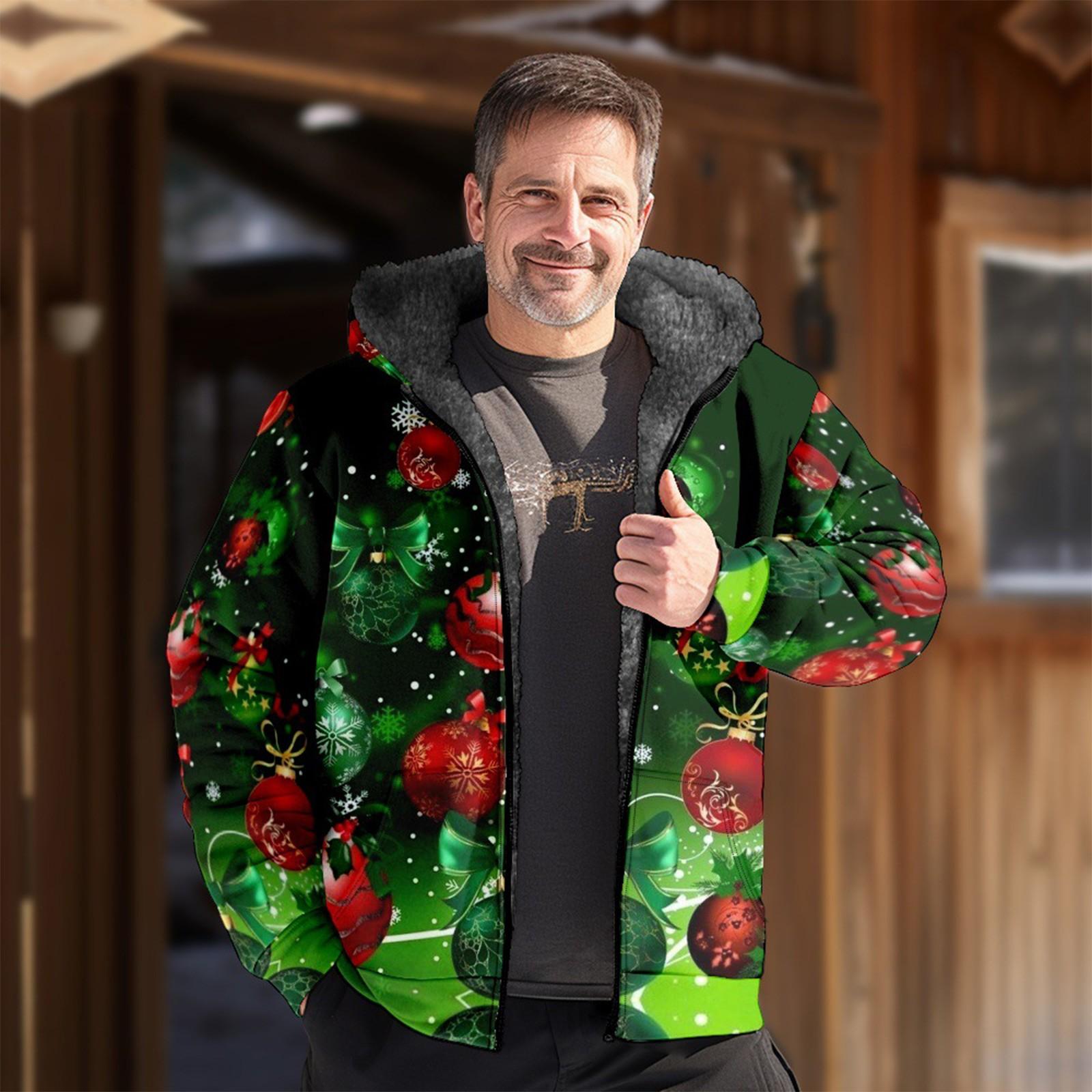 

Мужская куртка с рождественским принтом, мужская весенне-осенняя повседневная трендовая куртка на молнии с капюшоном XXXL