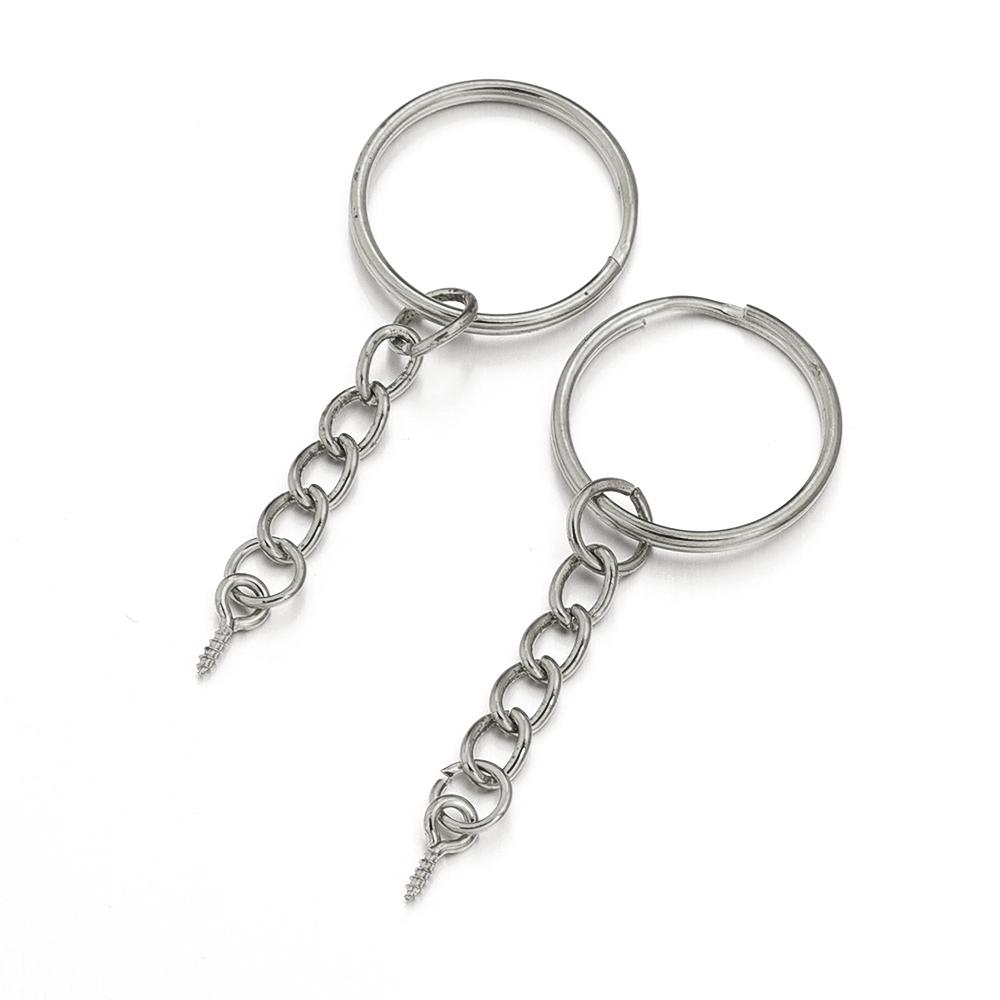 10pcs/Lot Iron Key Rings Blank Keyring Keychain Split Ring Keyfob Key Holder Rings DIY Findings Making Keychain Accessories