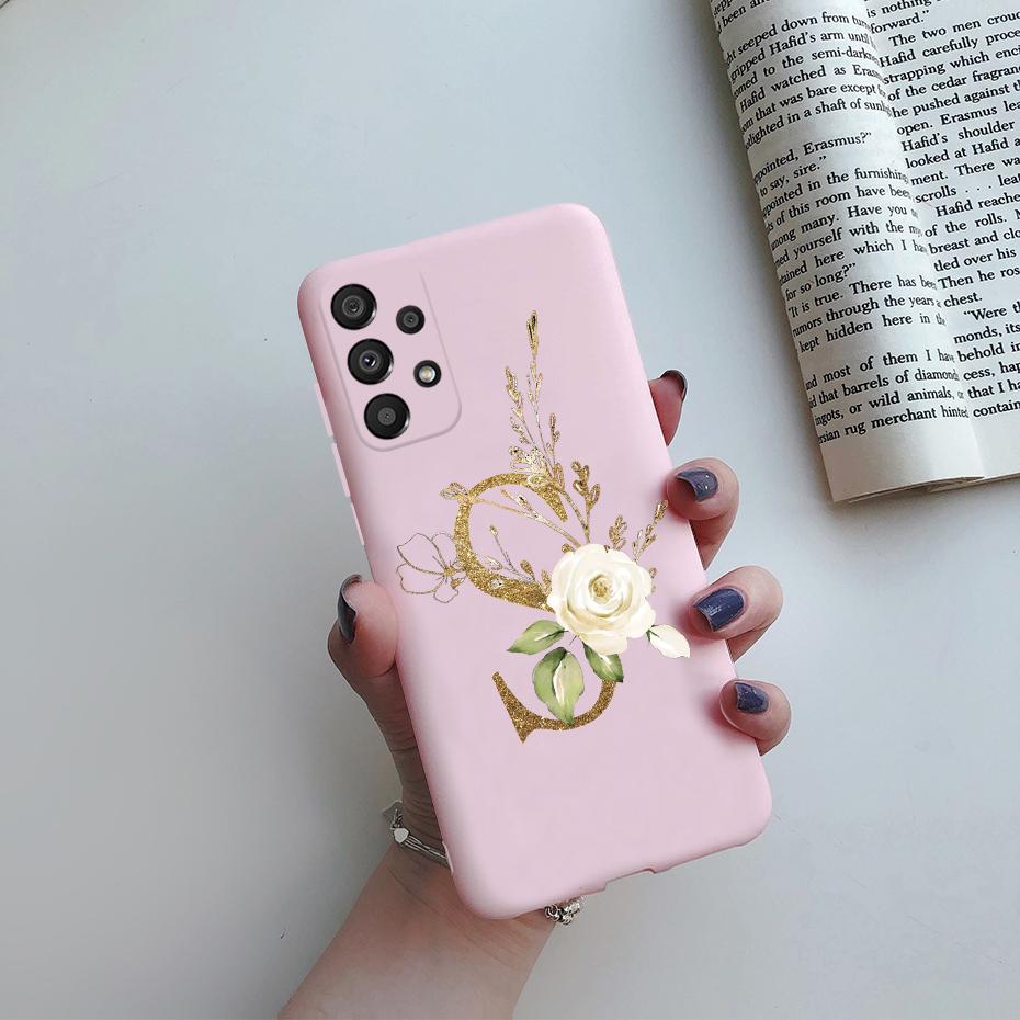 For Samsung Galaxy A53 5G Case A536B Cute Letters Silicone Soft Fundas Matte Cover Phone Case For Samsung A53 A 53 5G Coque Capa