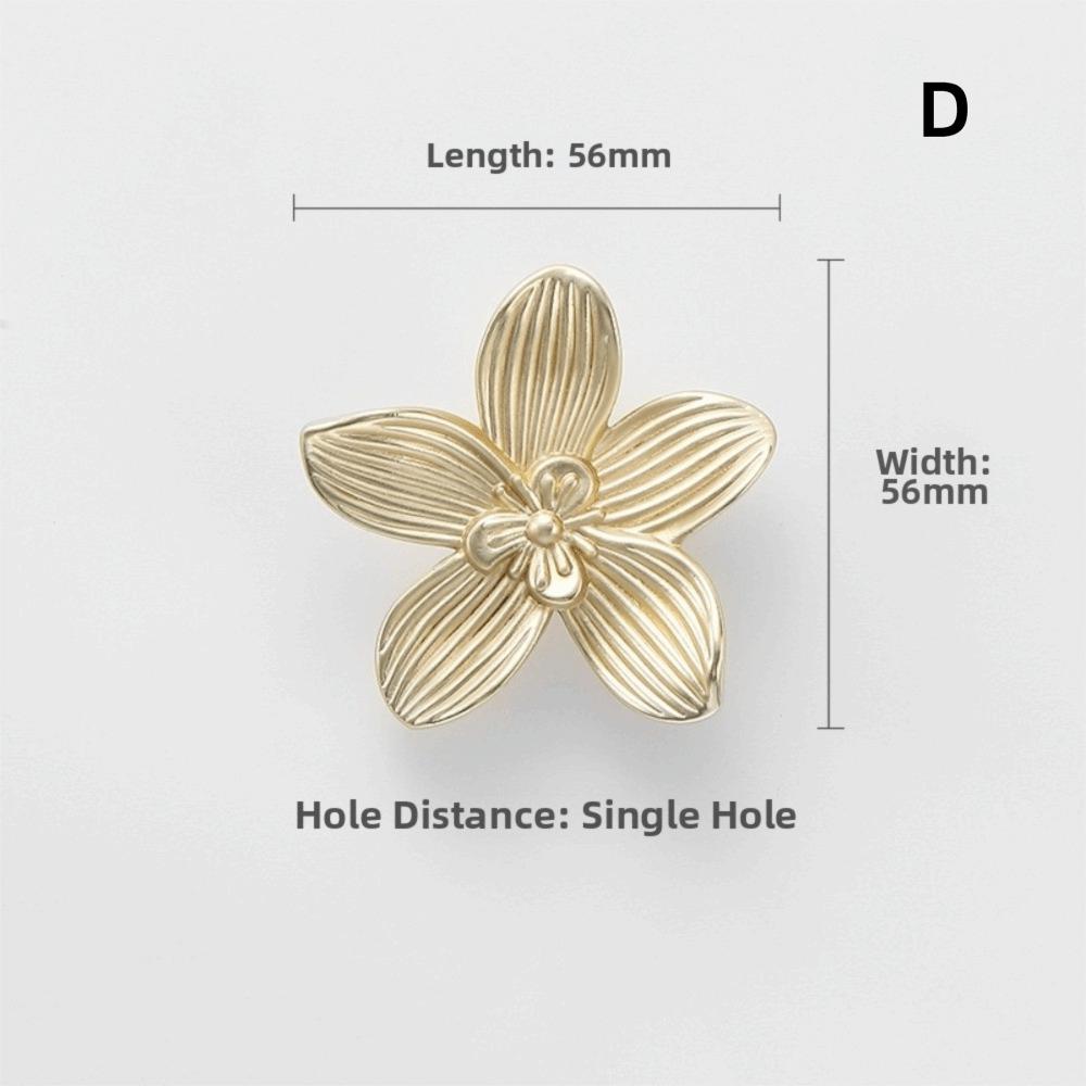 Zinc Alloy Drawer Knob Gold Finish Creative Petal Design Drawer Handle Bronze Finish Flower Shaped Handle Furniture Cabinet