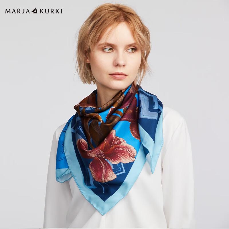 

MARJA KURKI Women s Floral Mulberry Silk Square Scarf