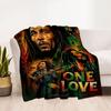 Bob Marley Rasta Blanket Durable Comfort Perfect For Chair Livingroom Sofa Four Seasons Universal Playful Design Birthday Christmas Gift Blanket