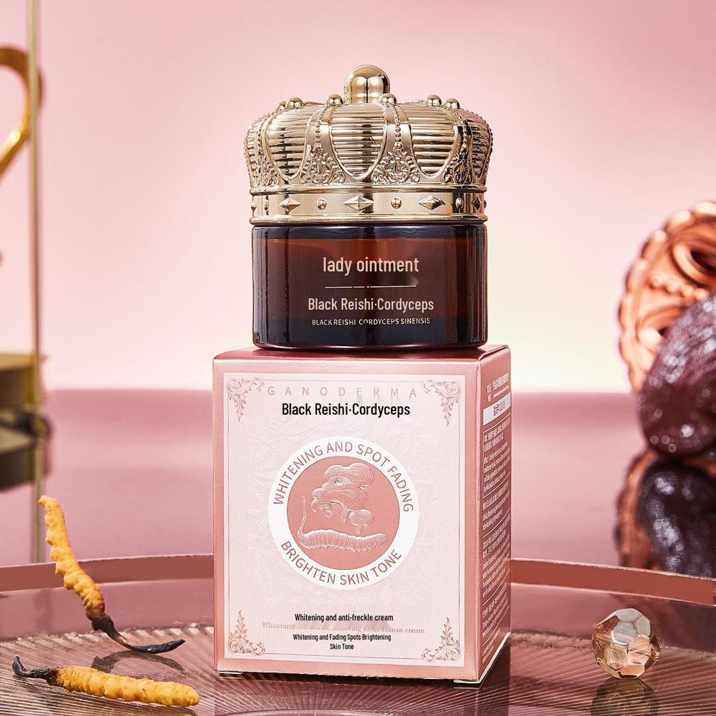 Krem rozjaśniający Coolger Black Ganoderma Cordyceps do usuwania piegów - Rozświetlający krem maskujący i nawilżający dla kobiet.