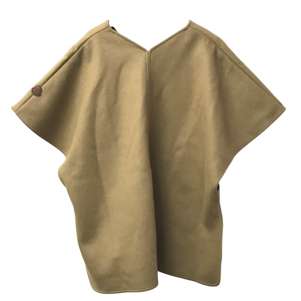 MONCLER logo PONCHO CAPE Apparel Outerwear Haori Tops poncho wool / Nylon Beige