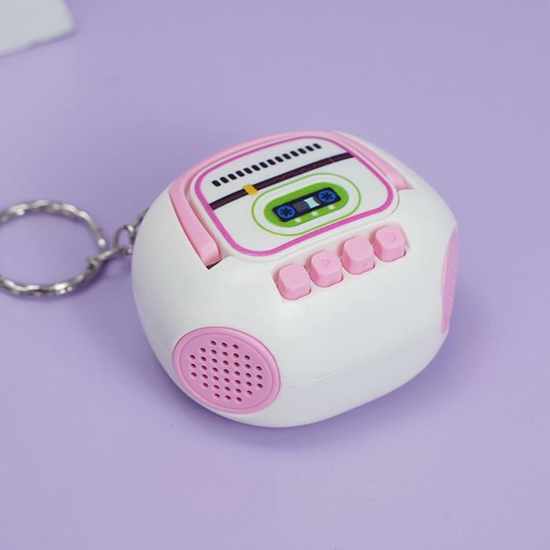 Mini Retro Recorder Keychain Easy To Use Lightweight Recording Device for Backpack Pendant Daily Commute