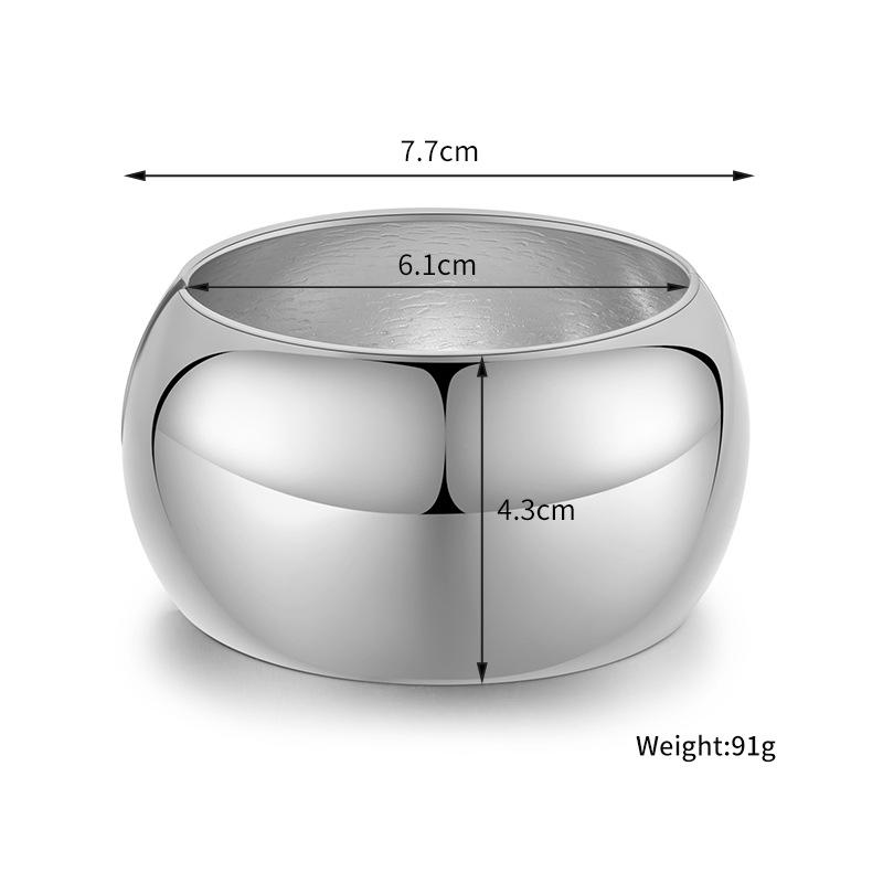 Exaggerated Glossy Wide Metal Cuff Bracelets Bangle for Women Men Street Hip-hop Punk Bangles Jewelry Party Accessories