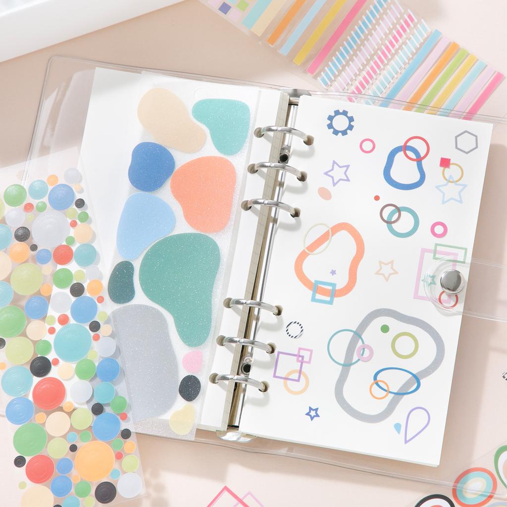 30sheets/lot Ins Style Star Circle Geometric Basic Pattern Stickers DIY Diary Scrapbook Planner Aesthetics Supplies