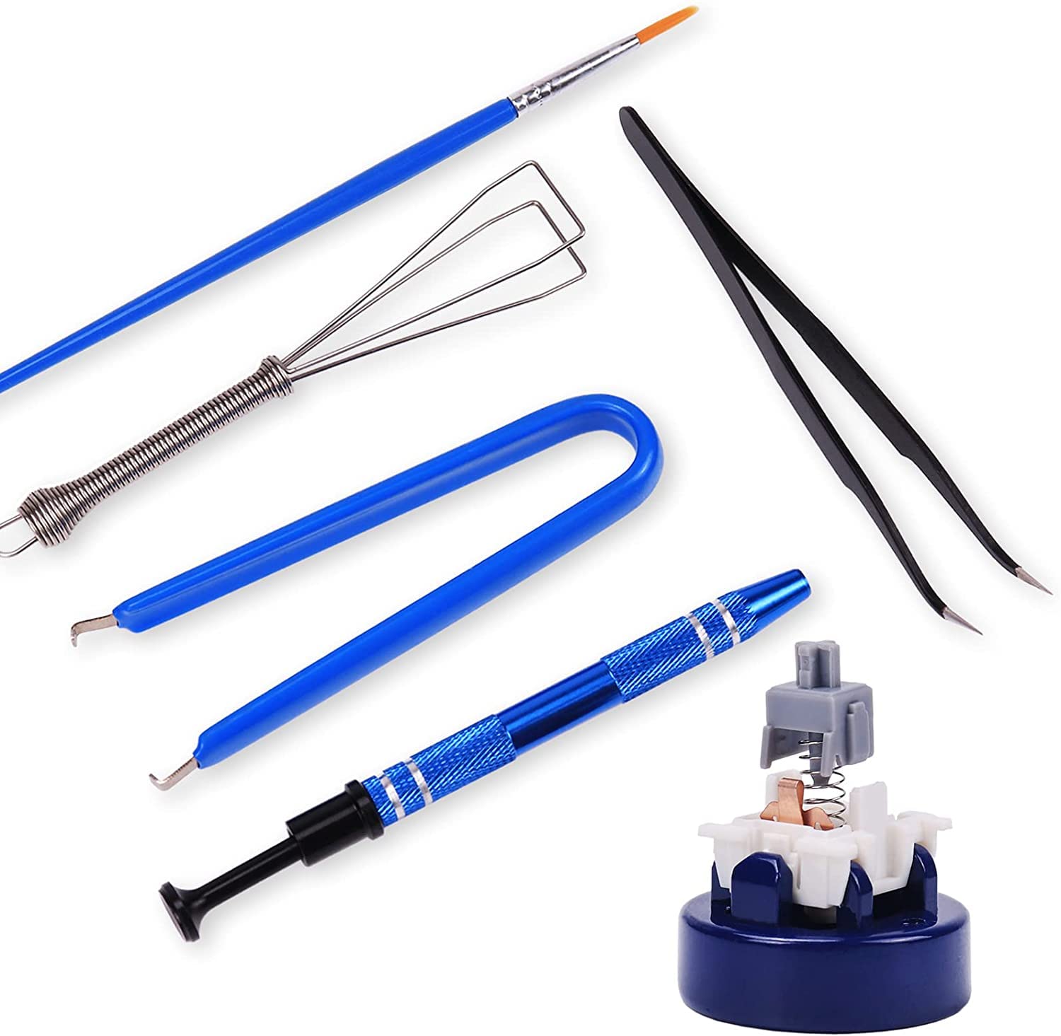 

Keyboard Lubrication Kit 6 Pieces MX Switch Opener Stem Holder Keycap Puller Switch Puller Lubrication Brush Switch Lubrication Tool for Mechanical срібний