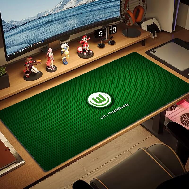 VfL Wolfsburg Mauspads Großes Gaming-Tischkissen Rutschfestes Laptop-Tablet Großes Mauspads XXL Matte Mini-PC Spielmatte Mit Verriegeltem Rand_xia