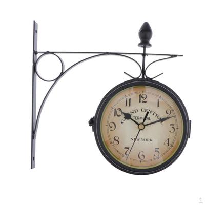 Doppelseitige Wanduhr Hängende Haus- und Gartendekoration rund