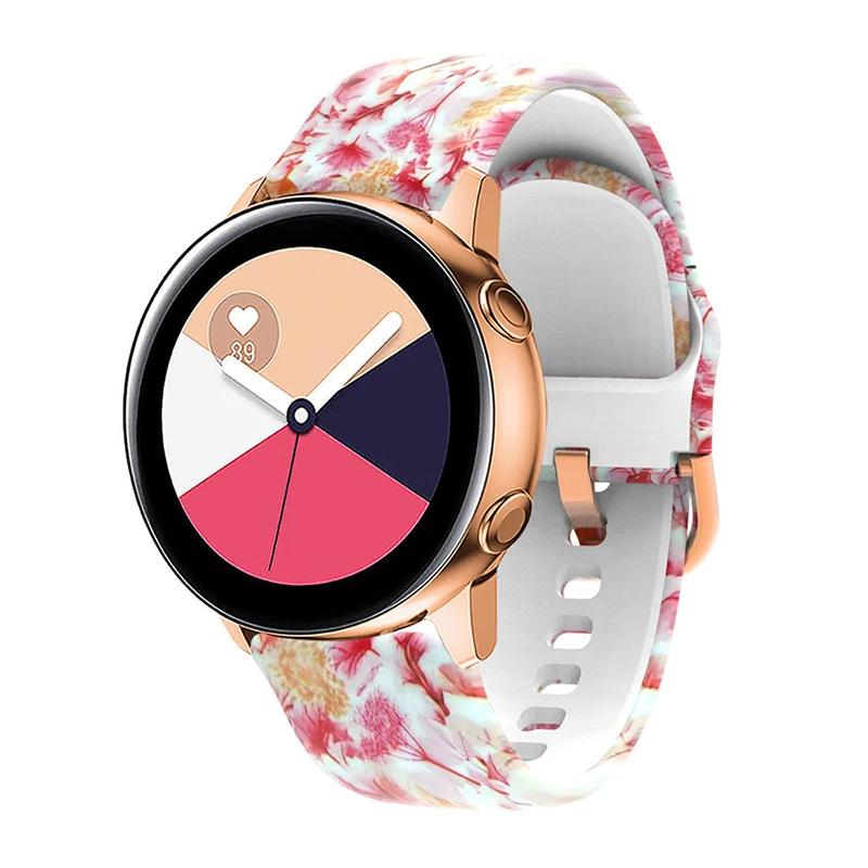22mm 20MM Watch Strap for Samsung Galaxy Watch 6 5 pro/4/Classic Silicone Sport Bracelet for Amazfit GTR-GTS 4-3-2e Printed Band
