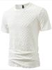 Summer New Men's Short Sleeve T-shirt Casual Round Neck Textured Design Fashion Lightweight Breathable Male Tops