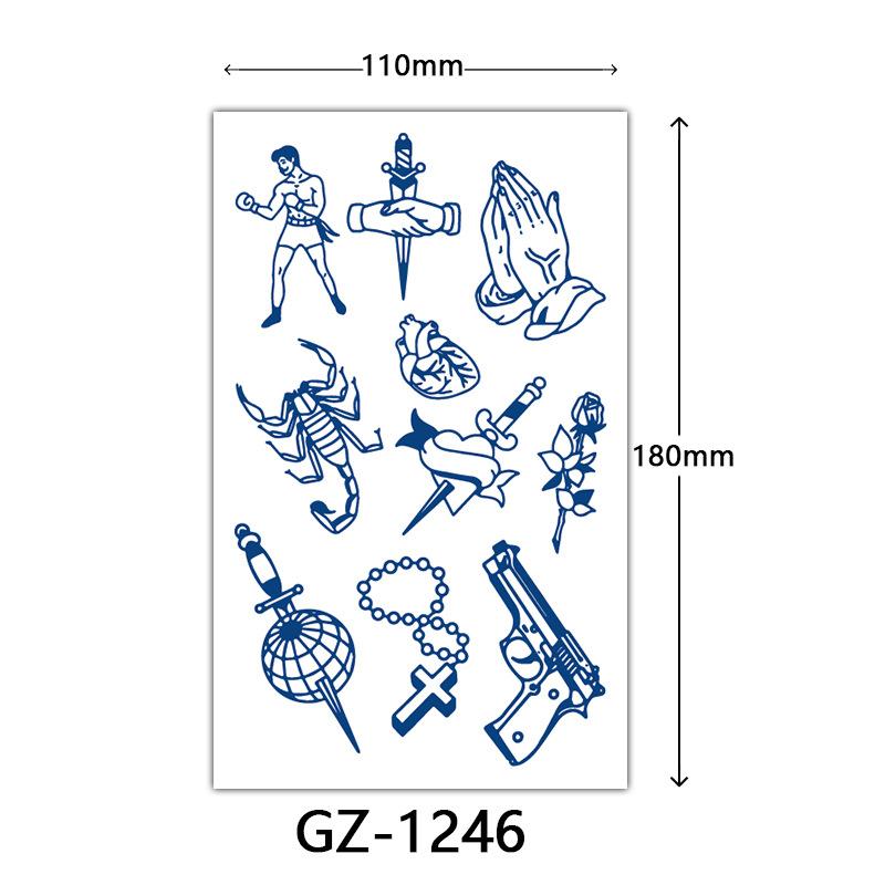 Herbal Tattoo Stickers, Juice Tattoo Stickers, Semi-Permanent English Letter Tattoo Stickers Tattoo