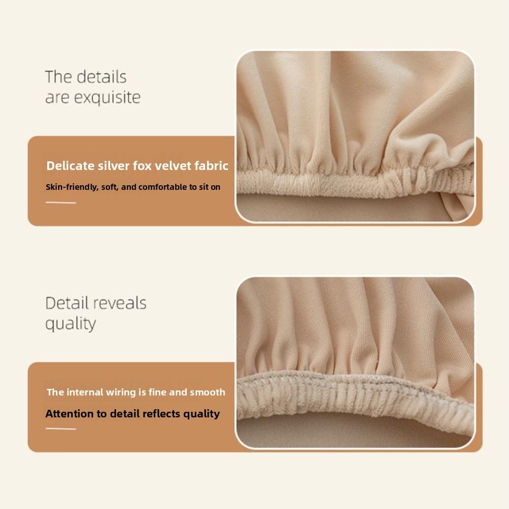 2pcs Set Stretch Elastic Computer Chair Cover Breathable Washable Office Chair Slipcover Velvet Seat Slipcover Rotating Chair