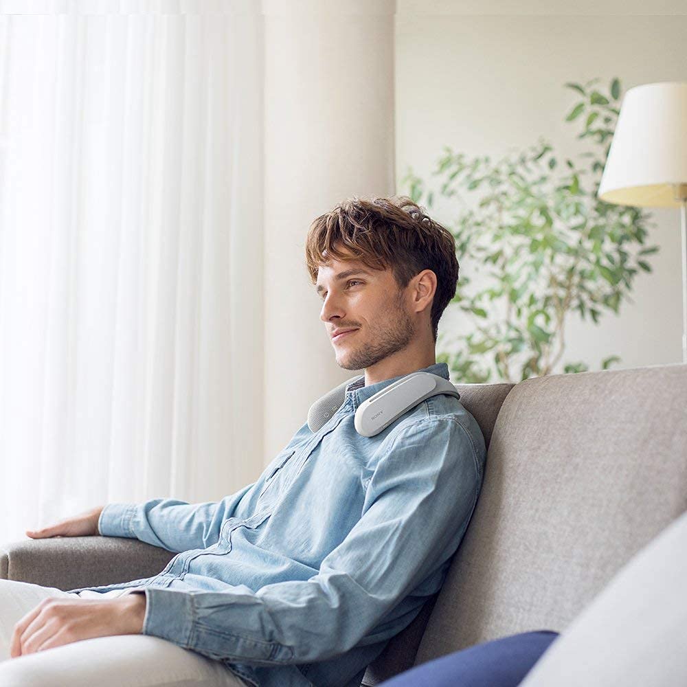 Sony Wearable Neck Speaker for with Vibration Function TV/Movies/Games Sound-Synchronized (2017 Model) SRS-WS1