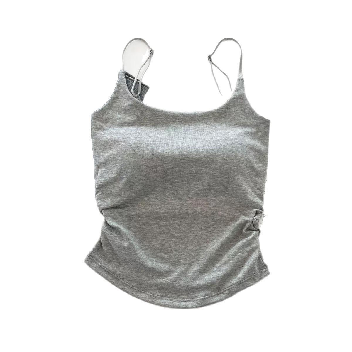 

«Женский облегающий жилет Sweet & Spicy на бретелях со складками, нагрудными вкладышами и стильным дизайном спинки для лета» One Size (40-65 kg)