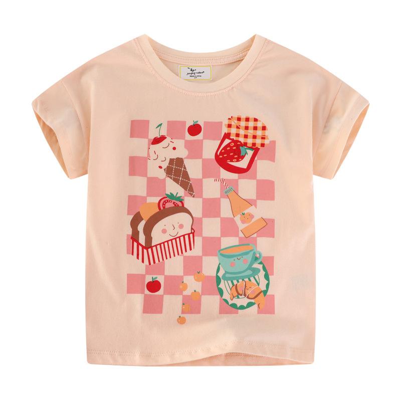 Jumping Meters 2-7T Fashion New Cotton Girls T Shirts Summer Children s Clothes Short Sleeve Kids Tees Tops Baby Costume Shirt 2T