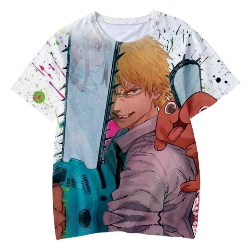 Chainsaw Man 3D Printed Short Sleeve, Suitable for Anime Conventions/